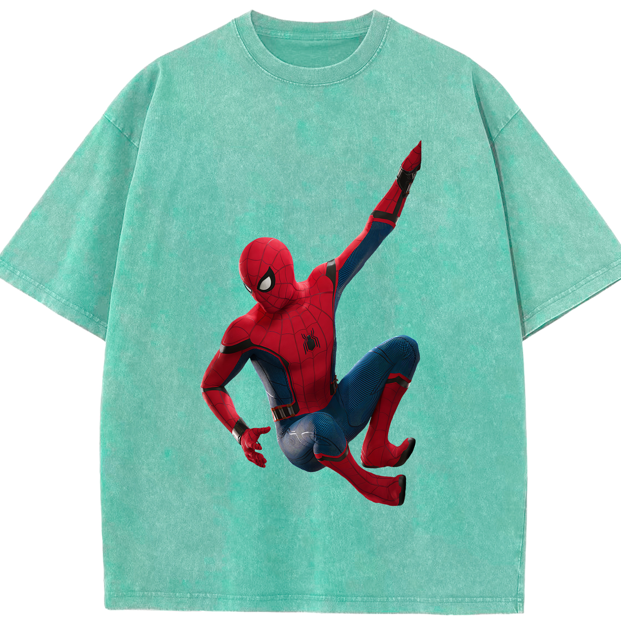 （画像用） Spider Man スパイダーマン 綿100% ヴィンテージ風 半袖Tシャツ（フロントプリント）